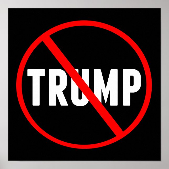 Anti Trump Political Red Black Democrat Poster (Front)