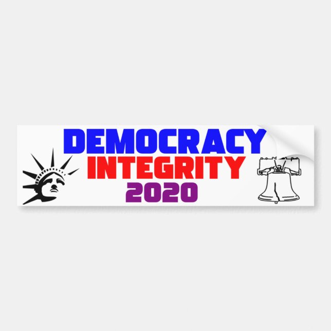 Anti-Trump Pro-Democracy bumper sticker (Front)