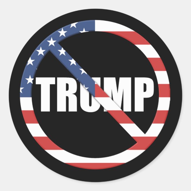 Anti-Trump Pro-Democracy Classic Round Sticker (Front)