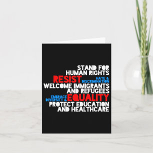 Anti Trump Protest Human Rights Resist  Card