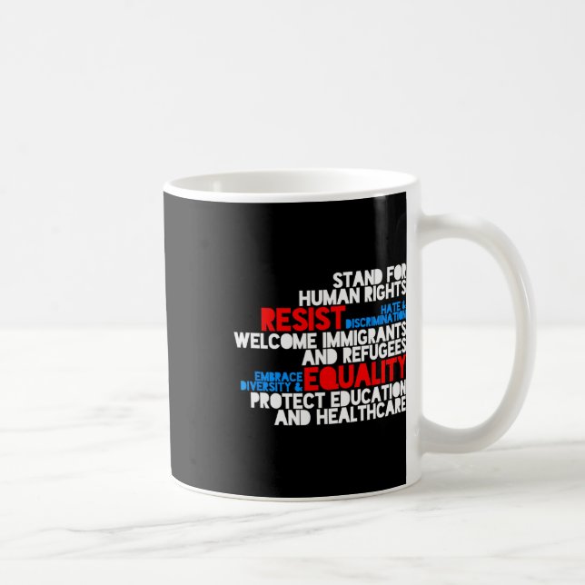 Anti Trump Protest Human Rights Resist  Coffee Mug (Right)