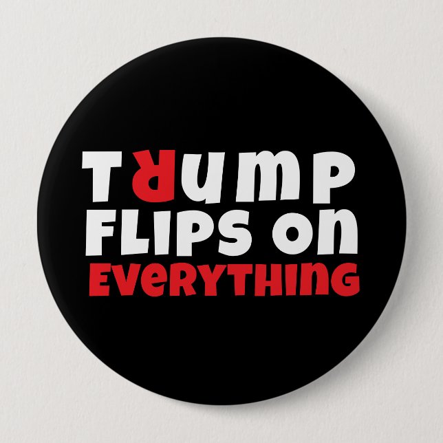 Anti trump protest slogan black red button (Front)