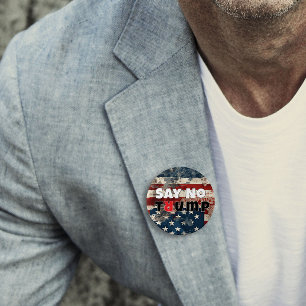 Anti trump protest slogan flag button
