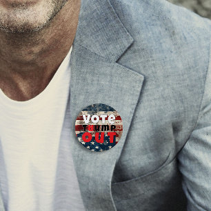 Anti trump protest slogan flag button