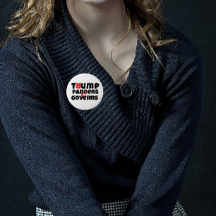 Anti trump protest slogan red black button