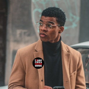 Anti trump protest slogan red black button