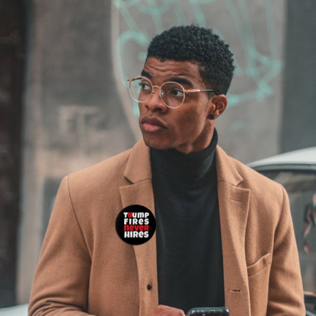 Anti trump protest slogan red black button (Creator Uploaded)