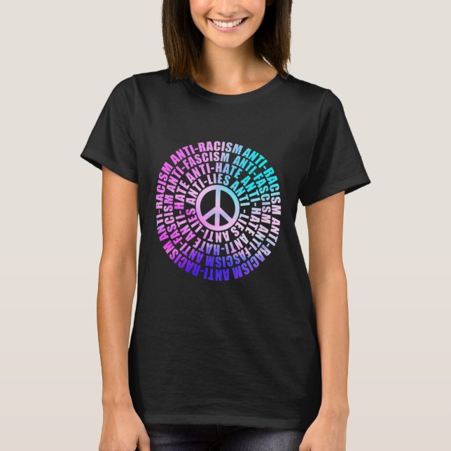 Anti Trump Racism Fascism Lies Hate Resist Vote Wa T-Shirt (Front)
