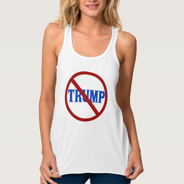 Anti Trump Red Circle Tank Top (Front)