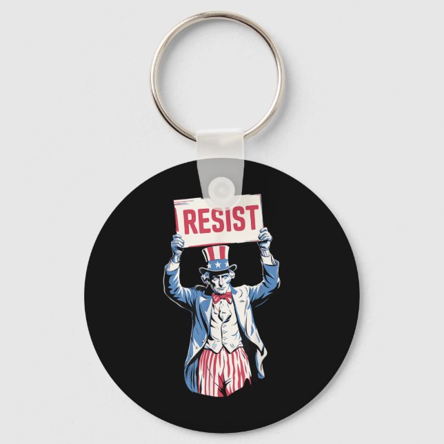 Anti-trump Resist Not My President 4th Of July Unc Keychain (Front)
