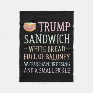 Anti Trump Sandwich Sign Funny Fleece Blanket