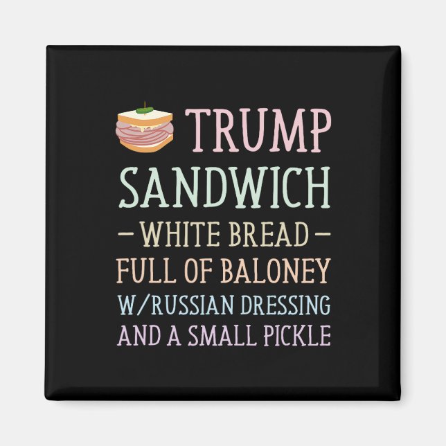 Anti Trump Sandwich Sign Funny  Magnet (Front)