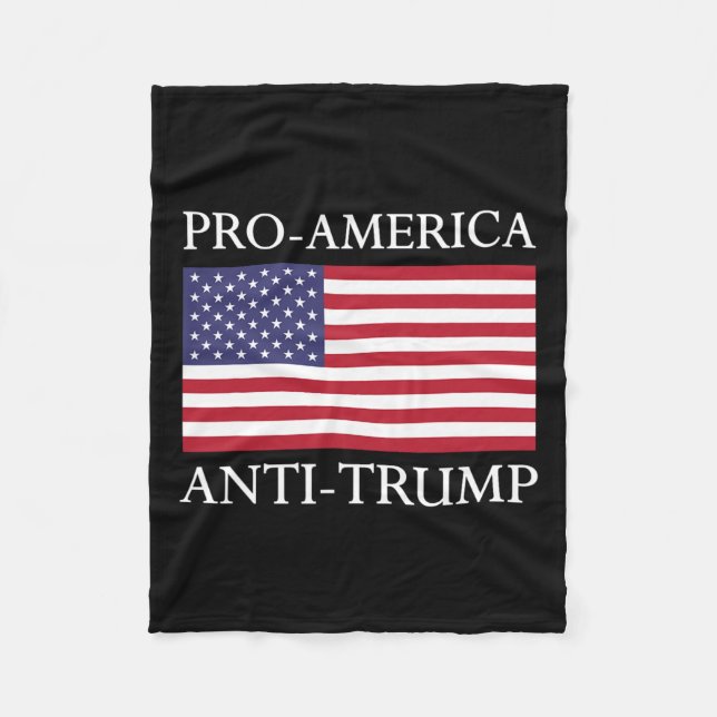 Anti-trump Shirt - American Usa Flag Resist  Fleece Blanket (Front)