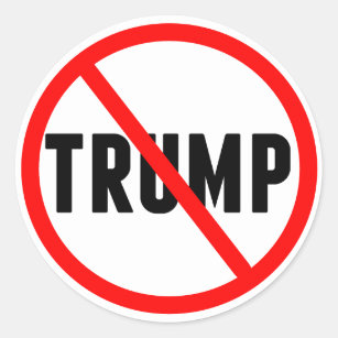 Anti Trump Simple Red Circle X Political Classic Round Sticker