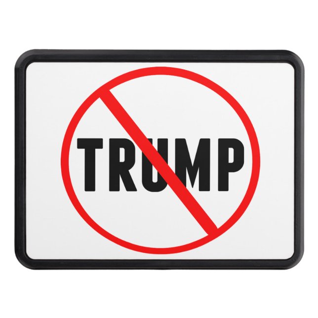 Anti Trump Simple Red Circle X Political Hitch Cover (Front)