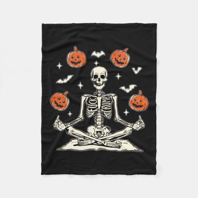 Anti Trump Skeleton Halloween Long Sleeve  Fleece Blanket (Front)