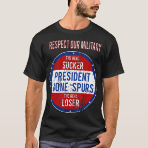 Anti Trump Sucker Loser We Respect Our Military.pn T-Shirt