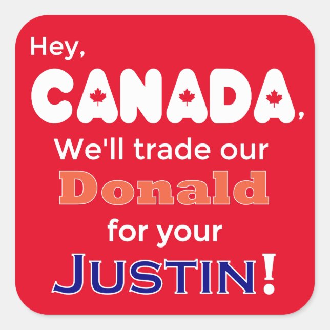 Anti Trump Trade Donald For Justin Sticker (Front)