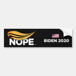 Anti-Trump, Trump Nope, Biden 2020 Bumper Sticker