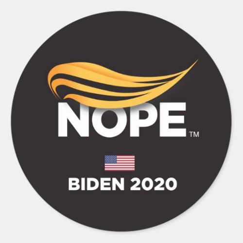 Anti Trump Trump Nope Biden 2020 Classic Round Sticker