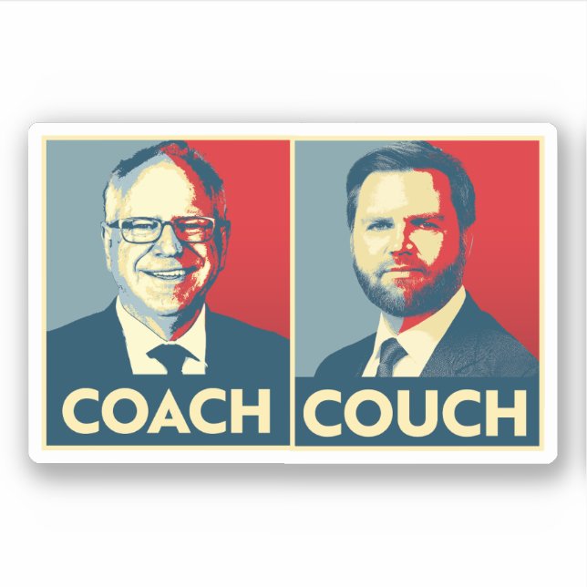 Anti Trump Vance - Coach vs. Couch Sticker (Front)