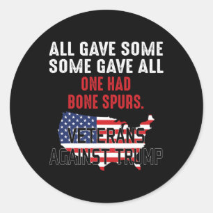Anti Trump Veterans Against Trump  Classic Round Sticker