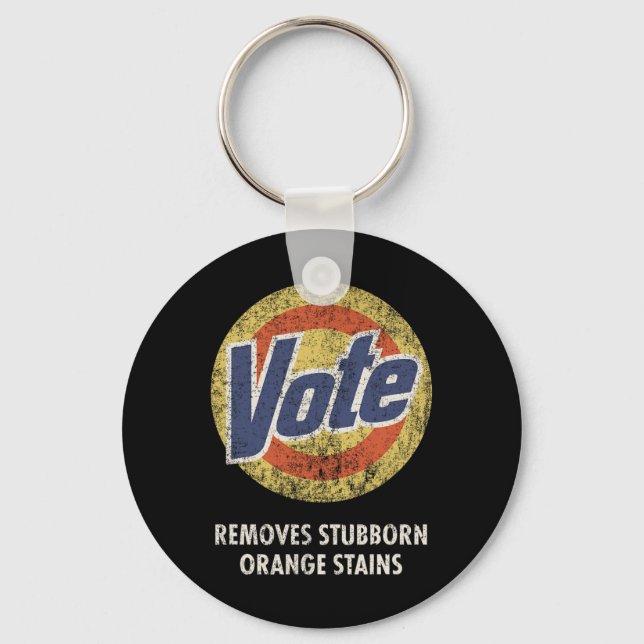 Anti-trump Vote Laundry Detergent Funny Vintage  Keychain (Front)