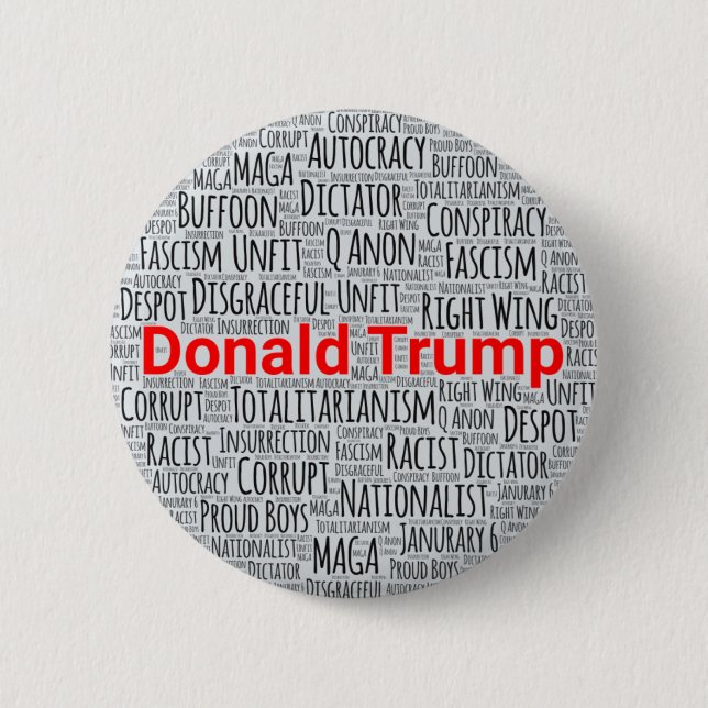 Anti-Trump Word Cloud Button (Front)