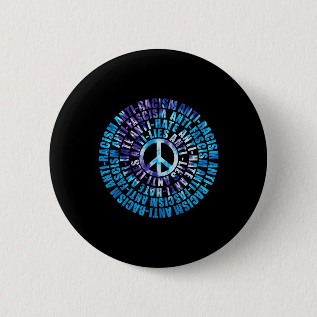 Anti Tump Racism Fascism Lies Hate Resist Democrat Button (Front)