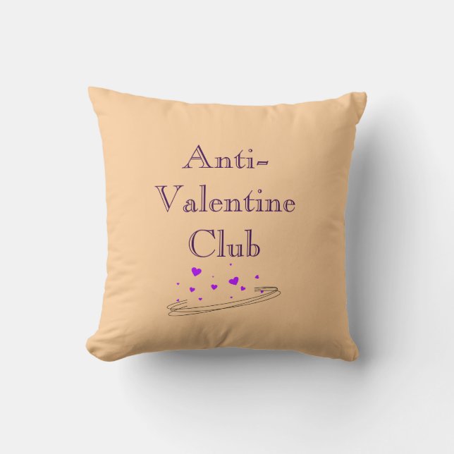 Anti Valentine Club Cute Minimal Pastel Art Throw Pillow (Front)
