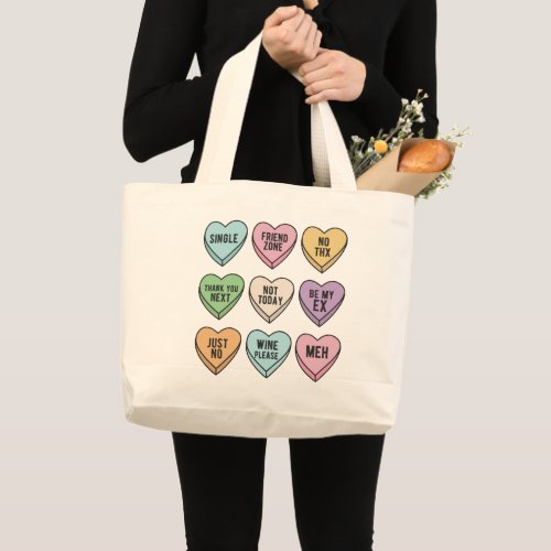 Anti Valentine Day Candy Hearts Tote Bag