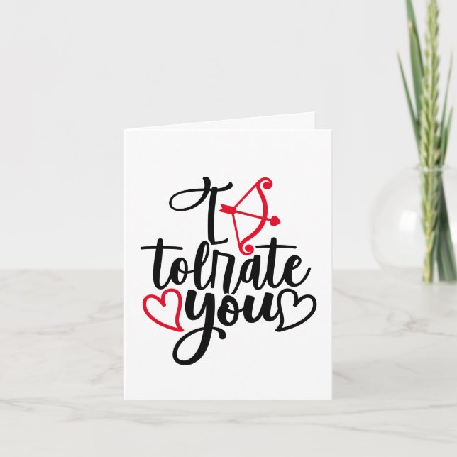 Anti Valentine Humor | I Tolerate You Sassy Holiday Card (Front)
