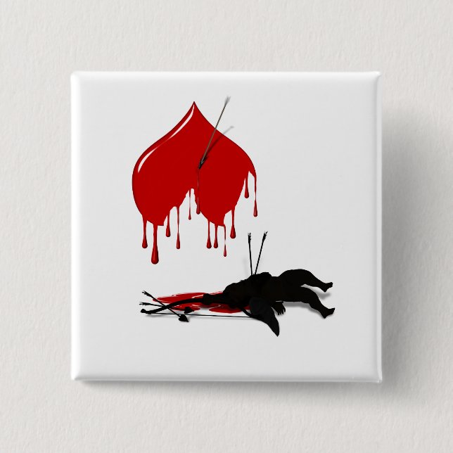 Anti-Valentine No more Cupid Button (Front)