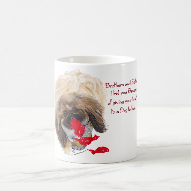 Anti Valentine Pekingese Coffee Mug (Center)