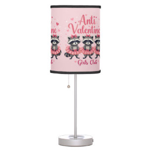 Anti Valentine’s Day Funny Raccoon Cute Kawaii Table Lamp