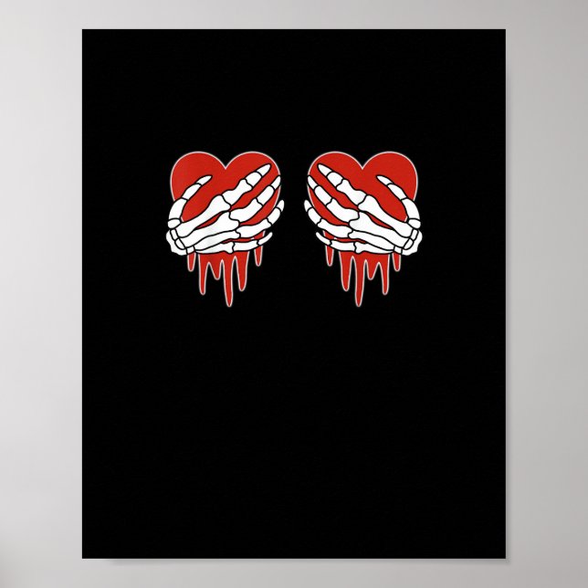 Anti Valentine Skeleton Heart Gothic Style Poster (Front)