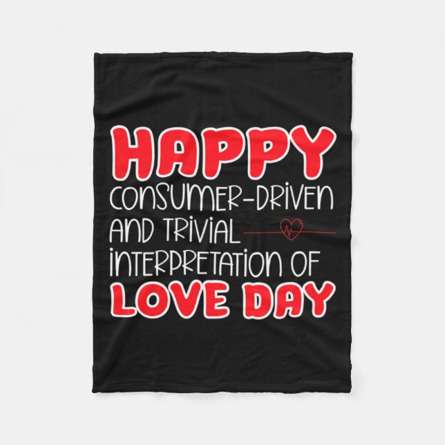 Anti Valentines Day Anti Love Valentine Hate Sing  Fleece Blanket (Front)