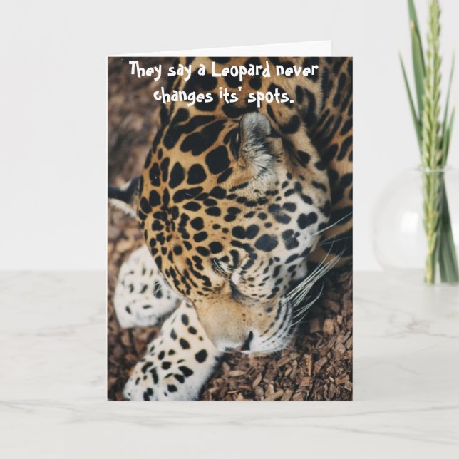 Anti Valentine's Day card - leopard never changes (Front)