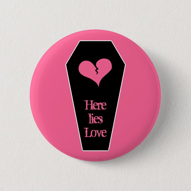 Anti Valentines day coffin Button (Front)