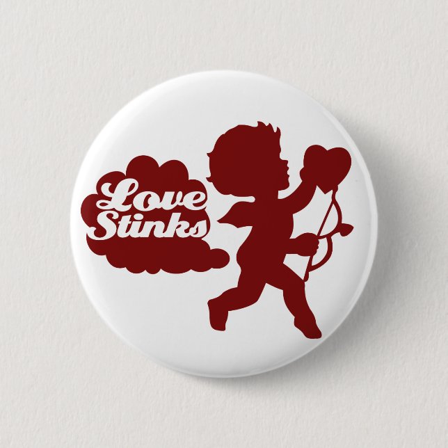 Anti-valentines day Cupid Button (Front)