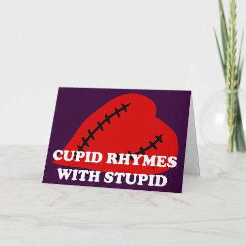Anti_Valentines Day Cupid rhymes with stupid Holiday Card
