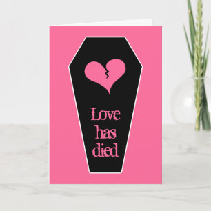 Anti Valentine's day cute broken heart on coffin Holiday Card