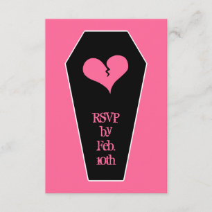 Anti Valentine's day cute broken heart on coffin Invitation