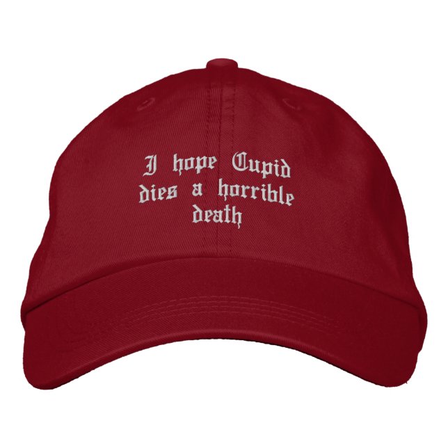 Anti Valentine's Day Embroidered Baseball Cap (Front)