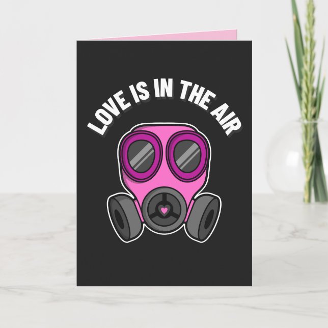 ANTI-VALENTINE'S DAY FUNNY GAS MASK Greeting Card (Front)