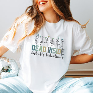 Anti Valentine's Day Funny Skeletons dancing Humor T-Shirt