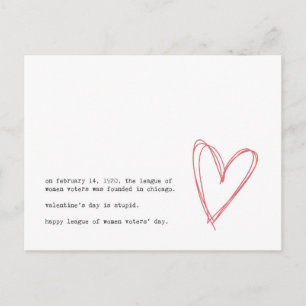 Anti Valentine's Day Holiday Postcard