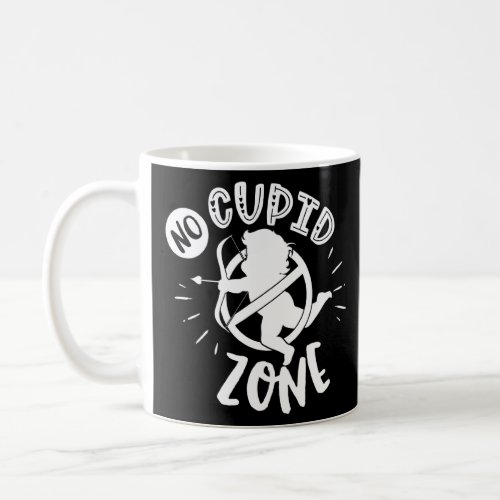 Anti Valentines Day   No Cupid Zone Funny  Coffee Mug