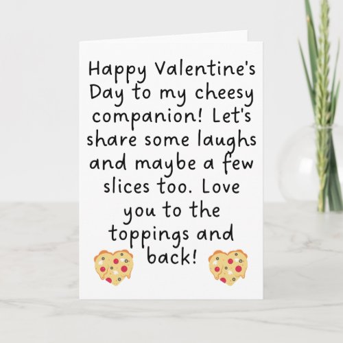 anti valentines day pizza funny card