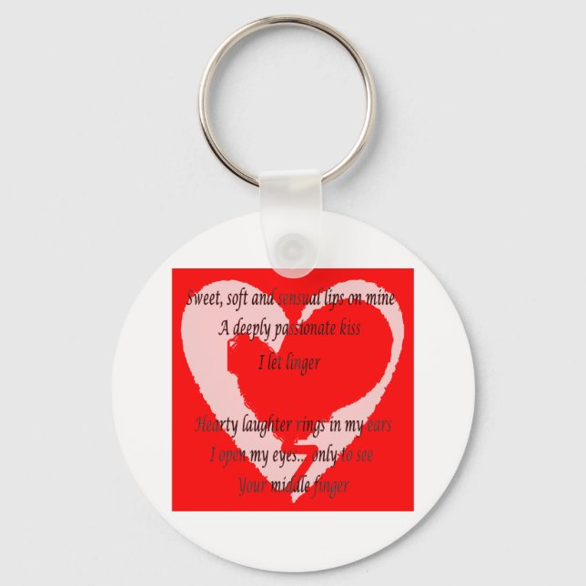Anti-Valentine's Day Poem Keychain (Front)